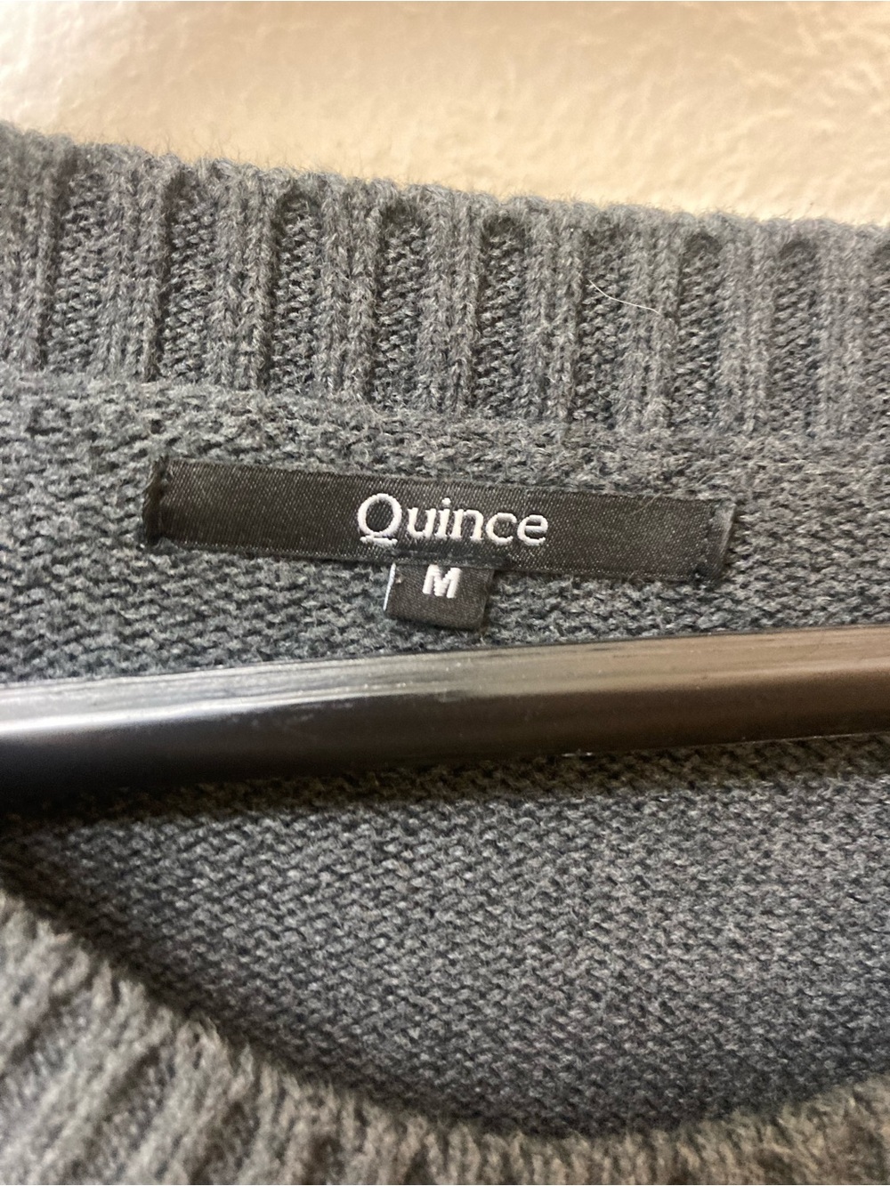 QUINCE Charcoal Gray 💯 Percent Organic Cotton Sweater (M) - Picture 2 of 6